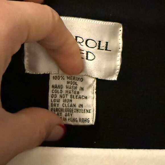 Carroll Reed Vintage 100% Merino Wool Cardigan with Gold Buttons, Size M - Picture 8 of 8